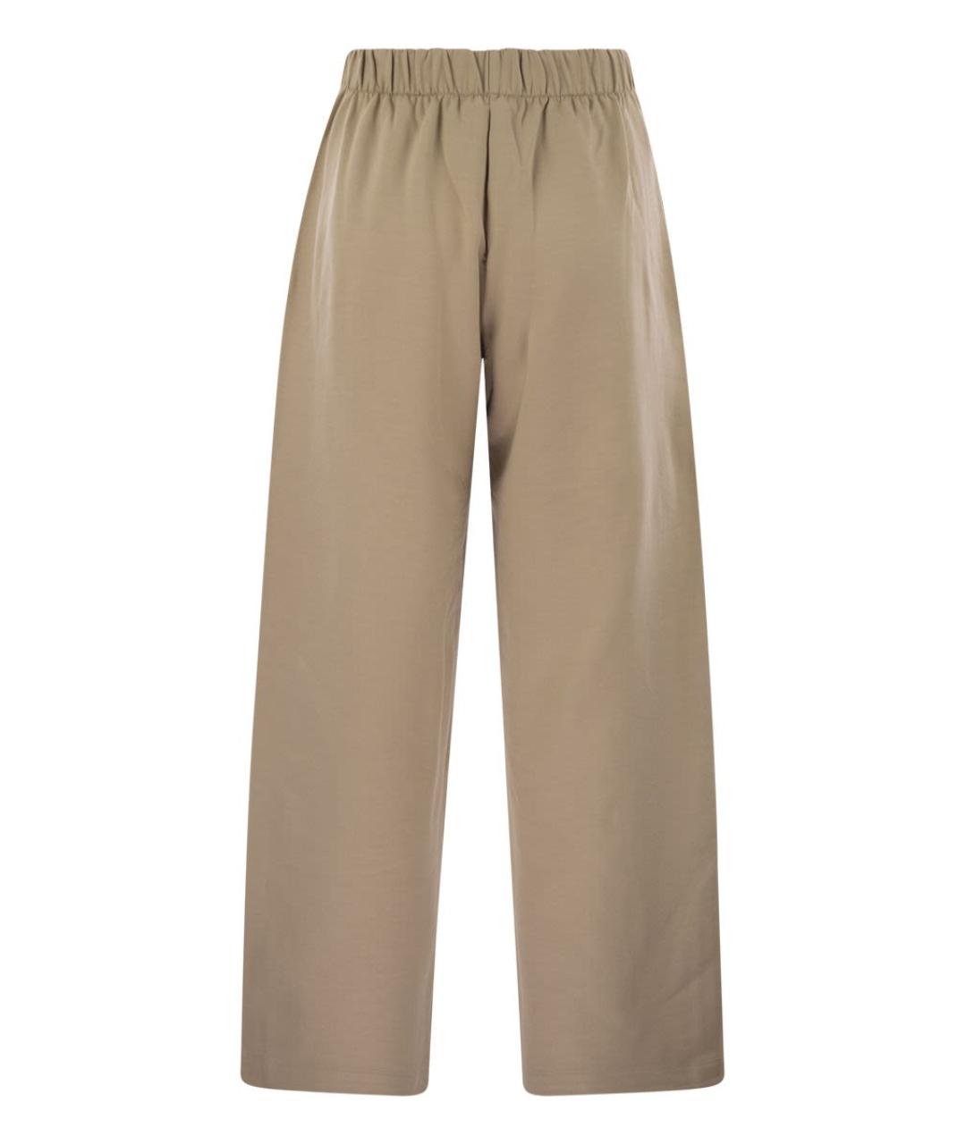 MAX MARA Бежевые хлопковые прямые брюки, фото 2