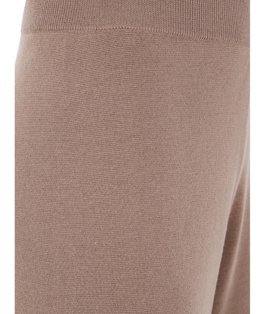 MAX MARA Коричневые шерстяные прямые брюки, фото 3