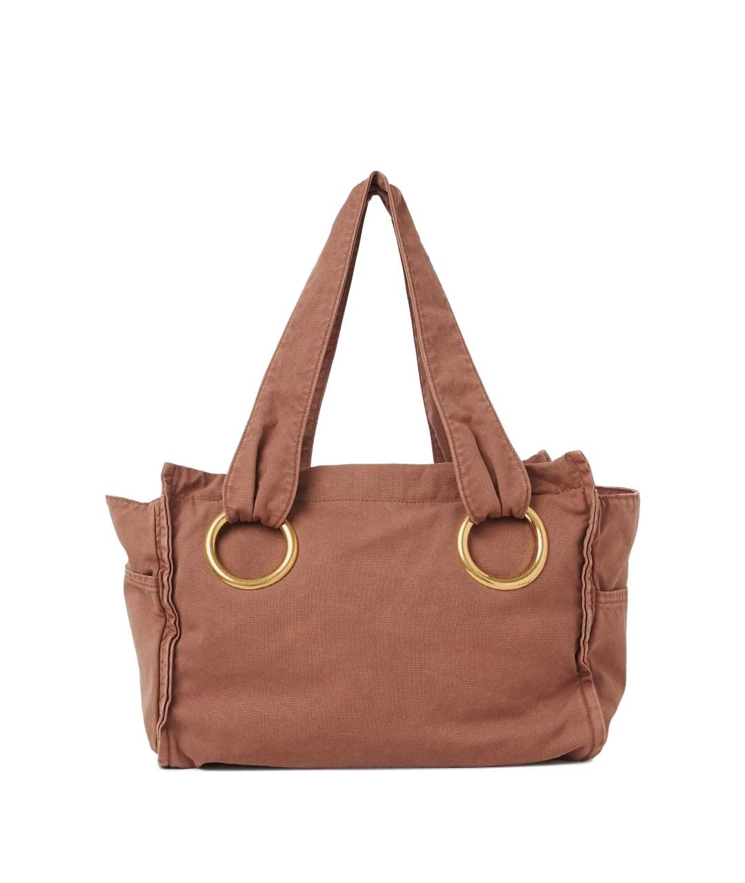 CHLOE Коричневая хлопковая сумка тоут, фото 4