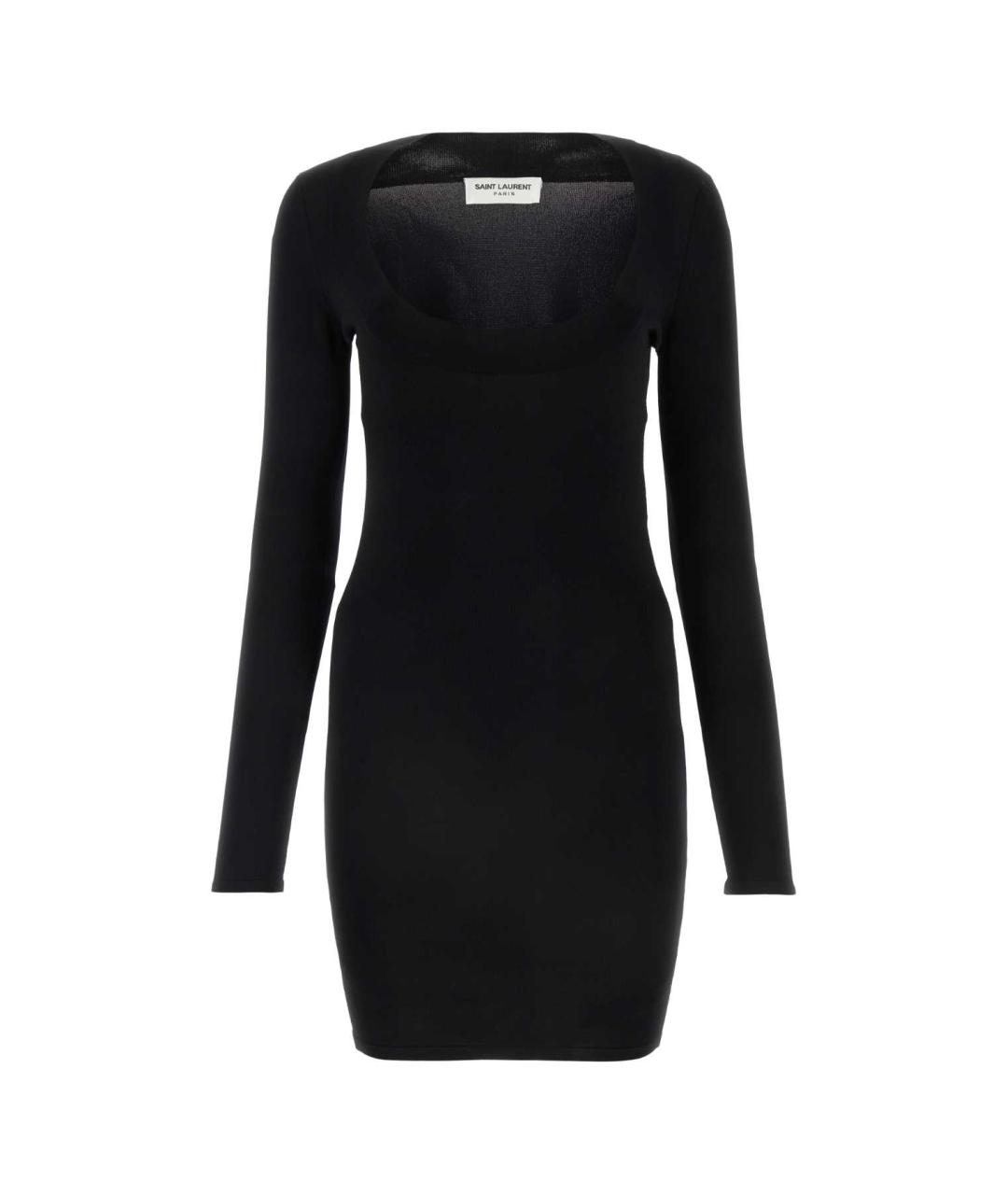 SAINT LAURENT Черное вискозное вечернее платье, фото 1