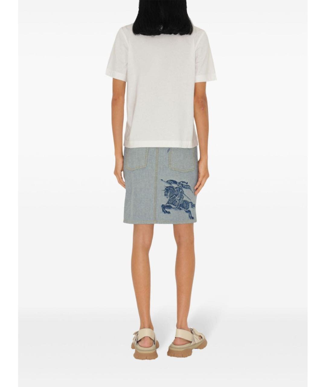 BURBERRY Белая хлопковая футболка, фото 6