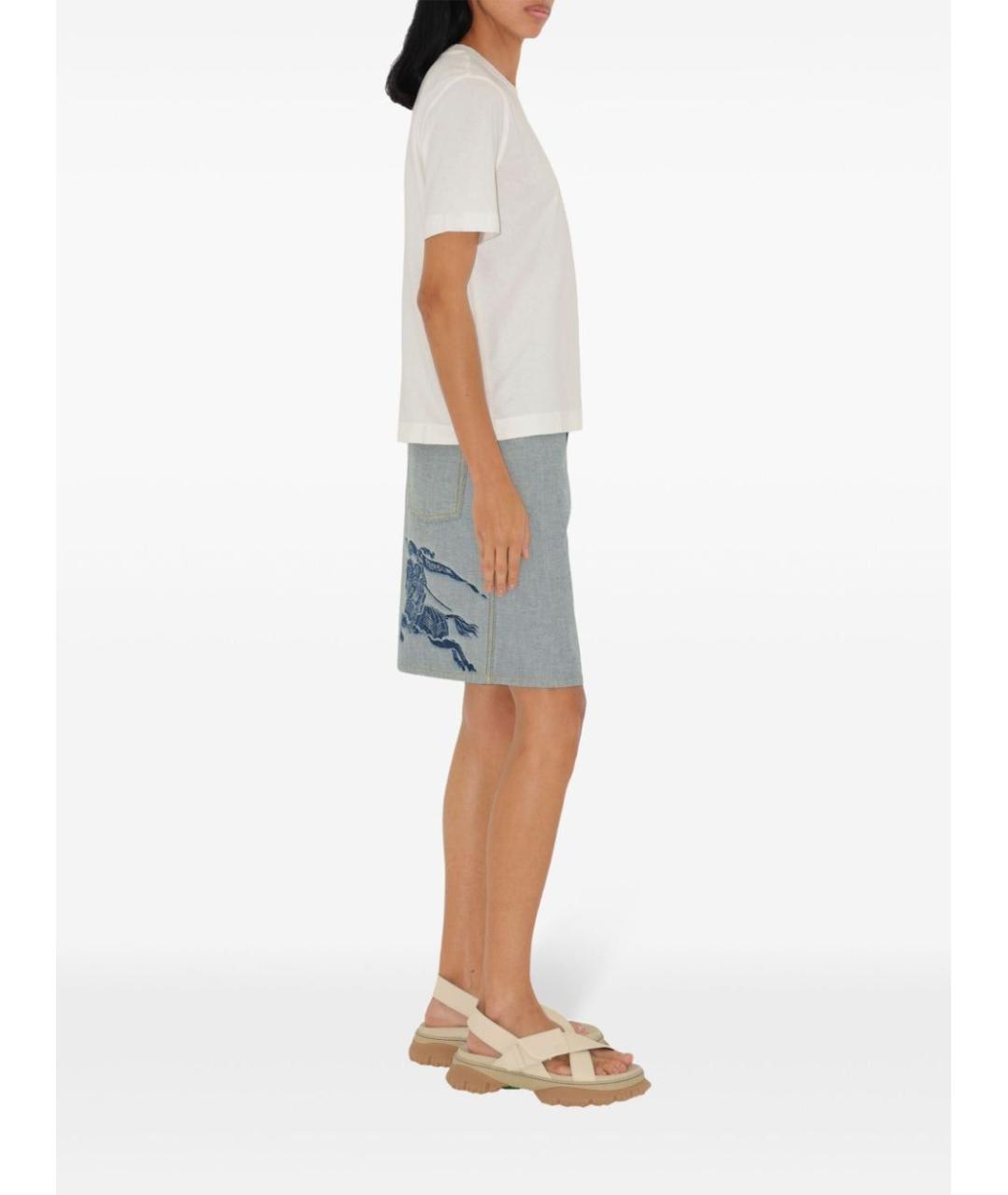 BURBERRY Белая хлопковая футболка, фото 5