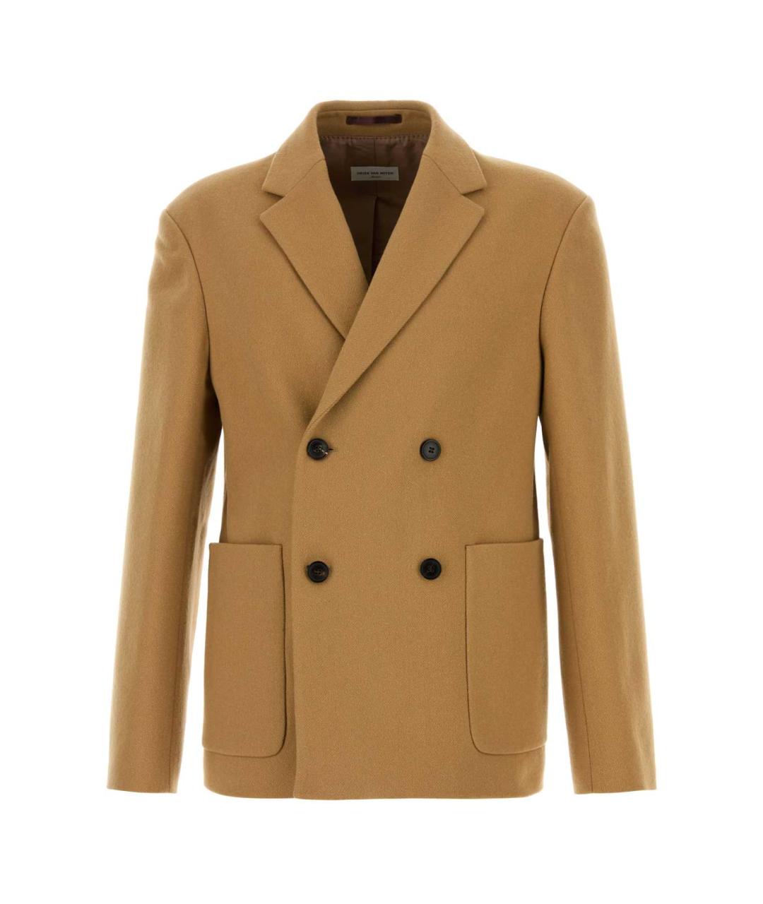 DRIES VAN NOTEN Бежевый шерстяной пиджак, фото 1