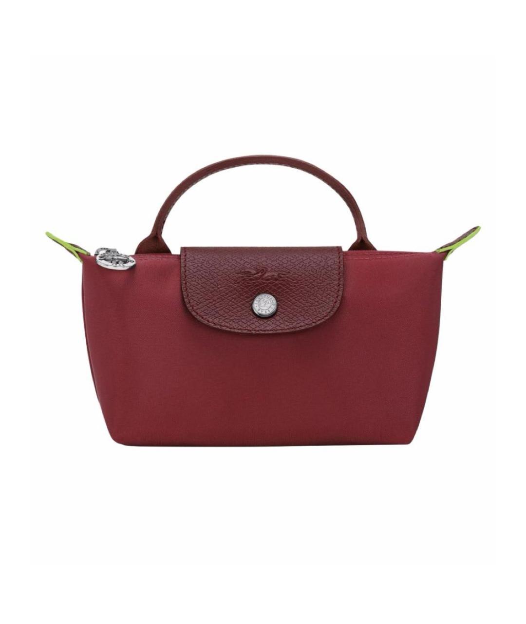 LONGCHAMP Бордовая синтетическая сумка с короткими ручками, фото 4