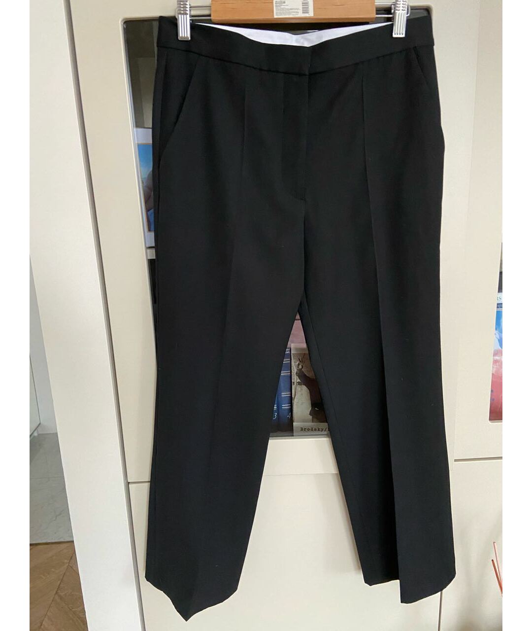 STELLA MCCARTNEY Черные шерстяные прямые брюки, фото 9