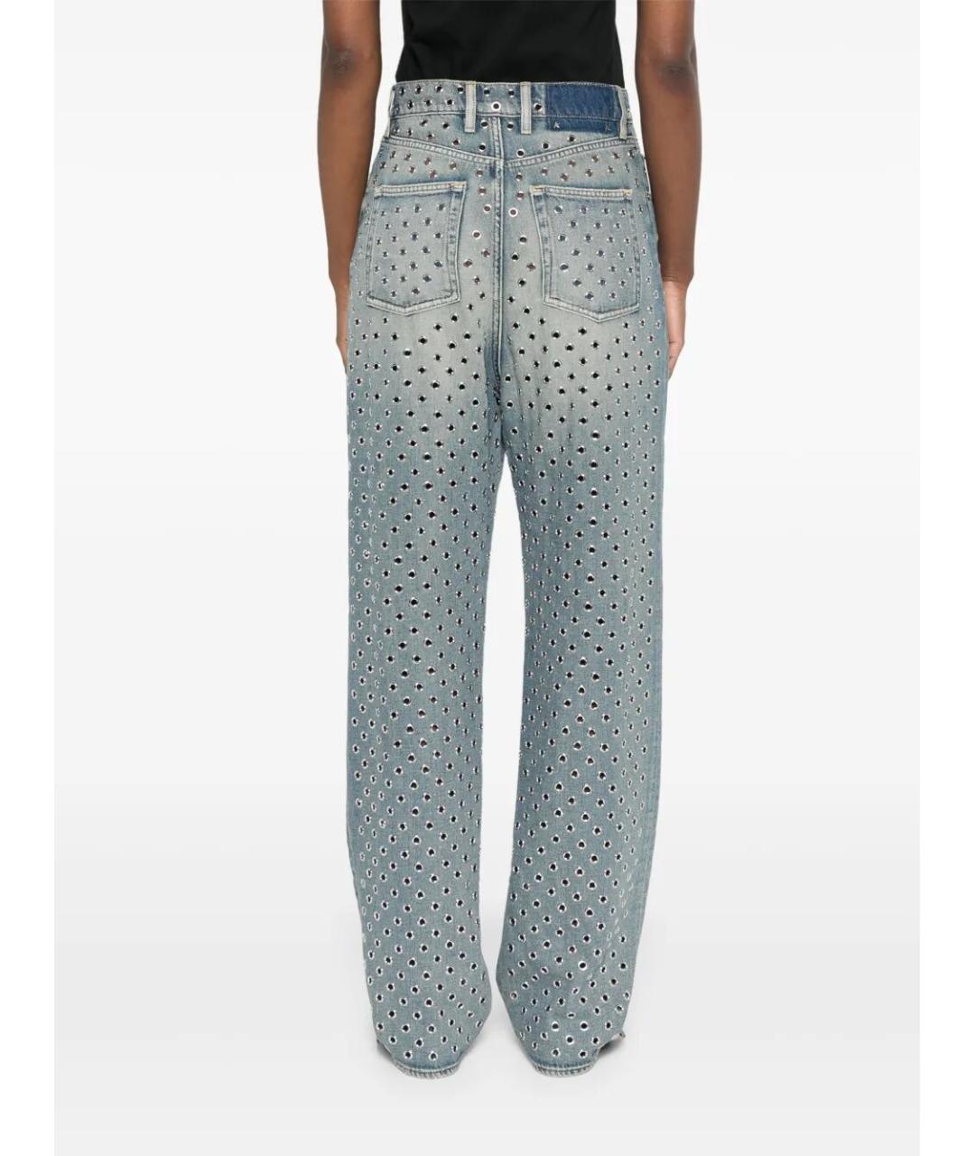 GOLDEN GOOSE DELUXE BRAND Голубые хлопковые прямые джинсы, фото 2