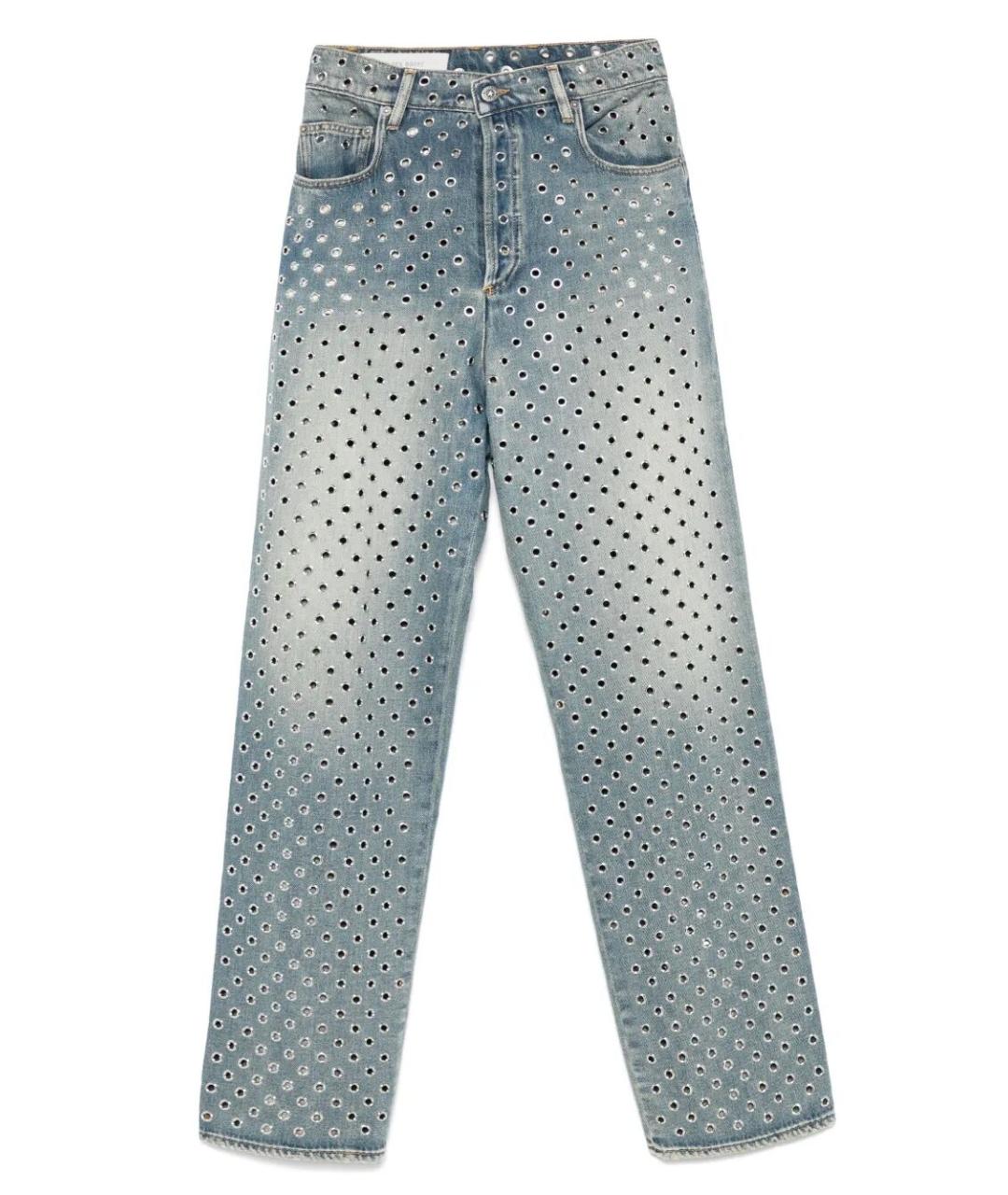 GOLDEN GOOSE DELUXE BRAND Голубые хлопковые прямые джинсы, фото 1