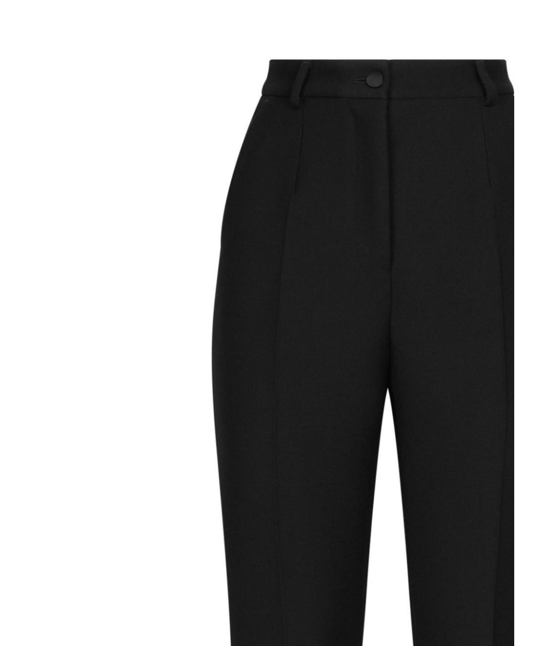 DOLCE&GABBANA Черные полиэстеровые прямые брюки, фото 2