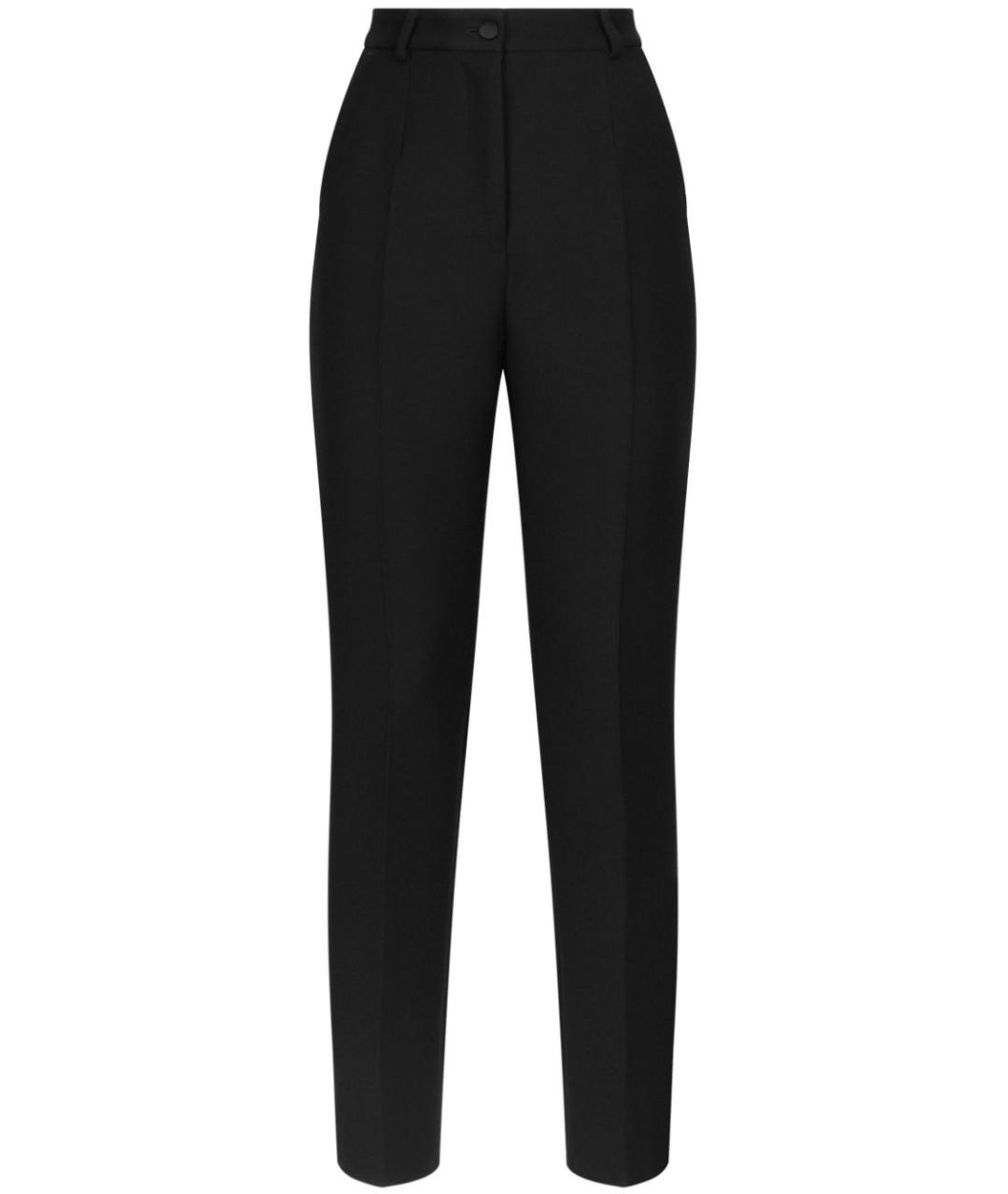 DOLCE&GABBANA Черные полиэстеровые прямые брюки, фото 1