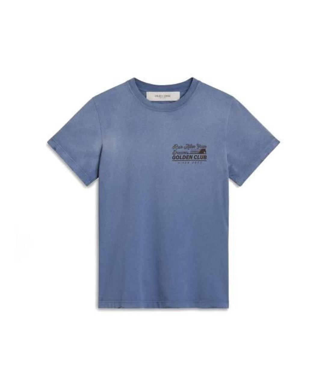 GOLDEN GOOSE DELUXE BRAND Синяя хлопковая футболка, фото 1