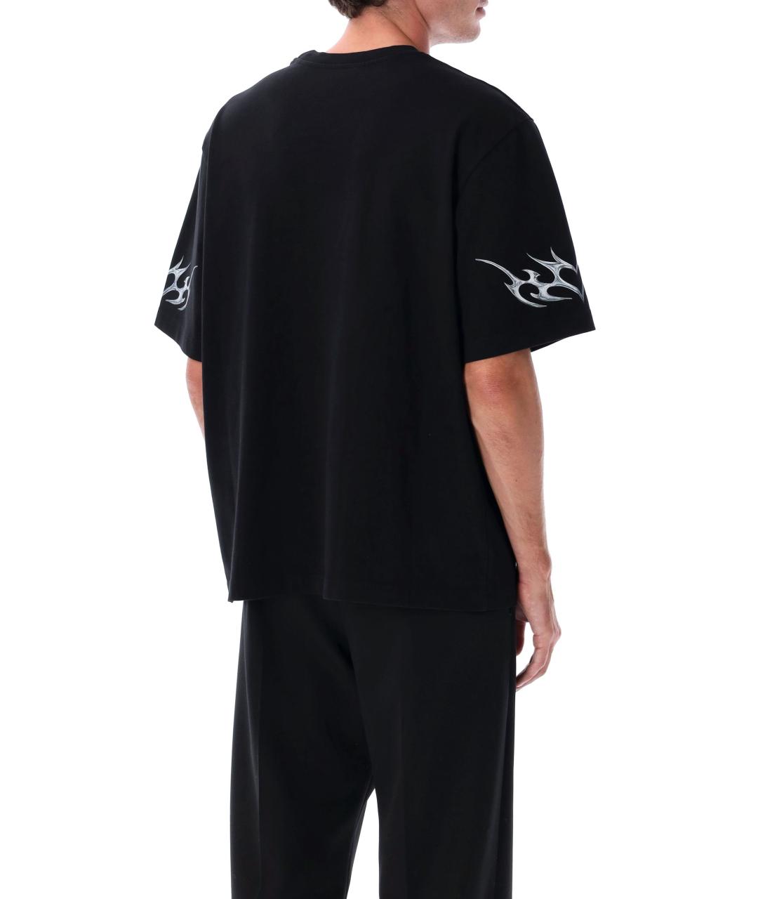 CASABLANCA Черная хлопковая футболка, фото 3