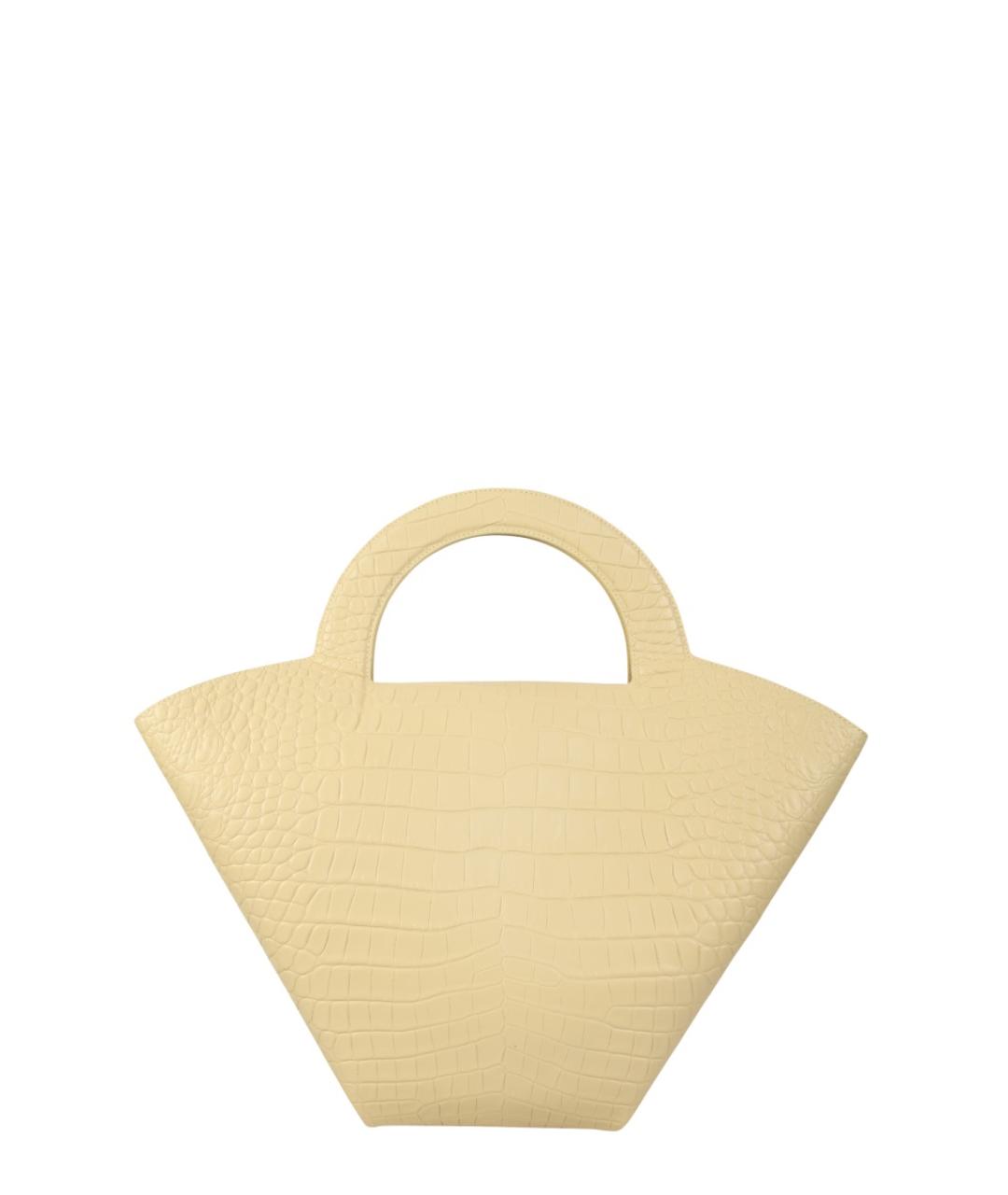 BOTTEGA VENETA Желтая кожаная сумка тоут, фото 5