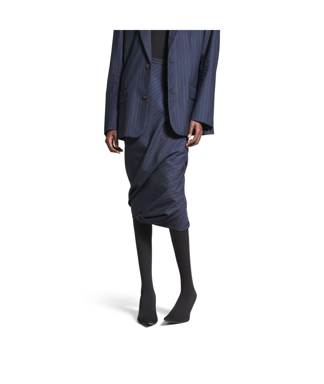 BALENCIAGA Черная шерстяная юбка миди, фото 3