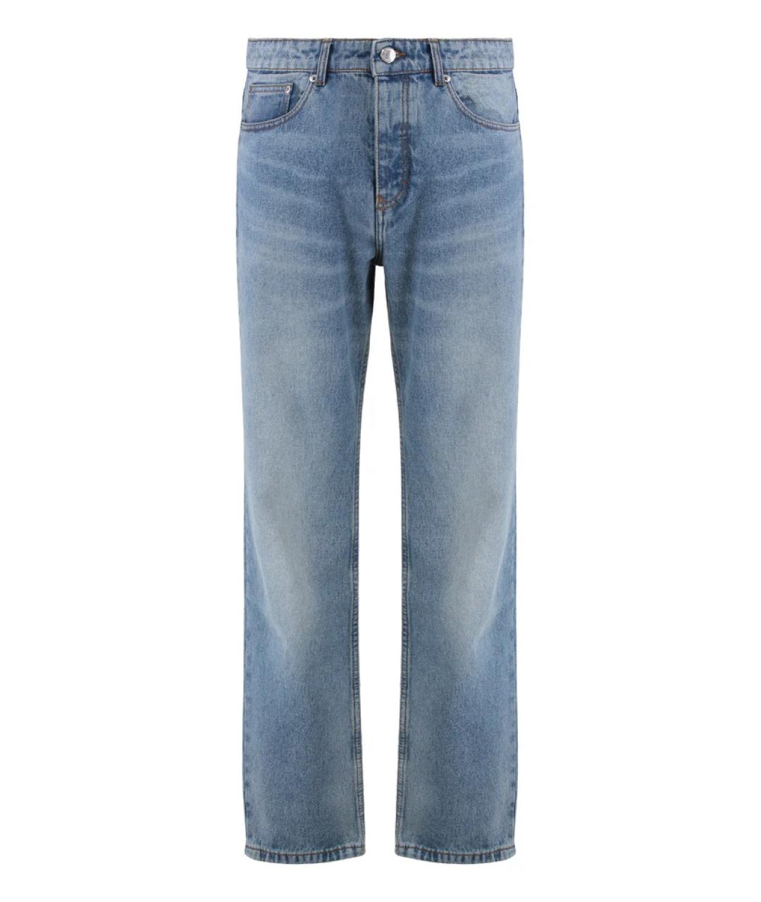 Ami Paris Голубые хлопковые прямые джинсы, фото 1