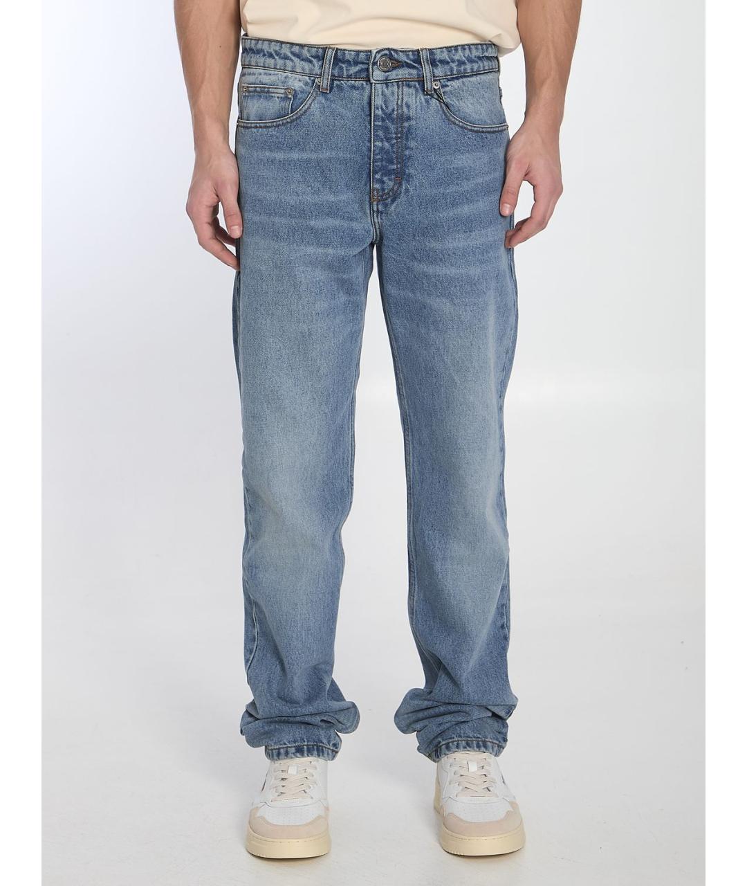 Ami Paris Голубые хлопковые прямые джинсы, фото 5