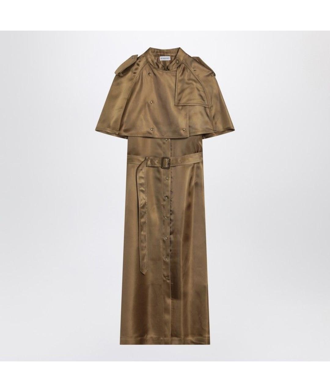 BURBERRY Зеленый вискозный тренч/плащ, фото 2