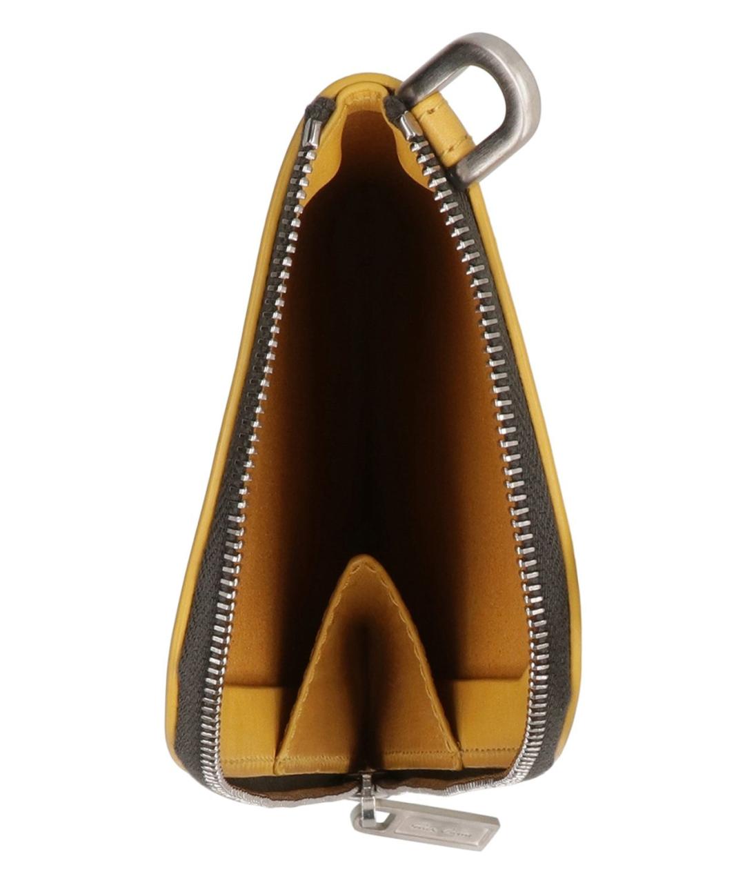 RICK OWENS Желтый кожаный кошелек, фото 3
