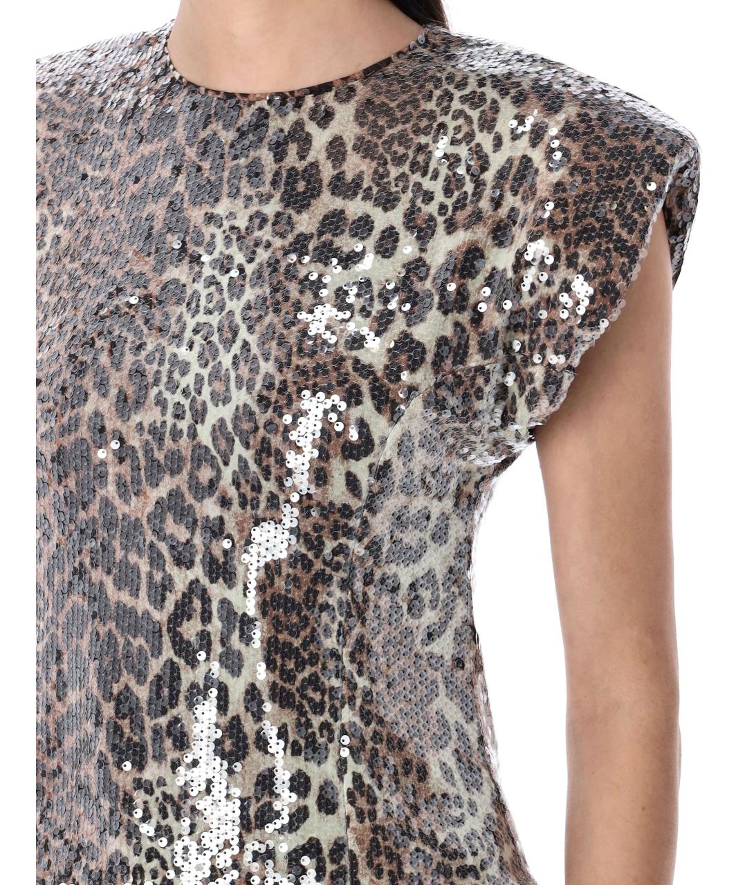 GANNI Мульти полиэстеровая футболка, фото 4