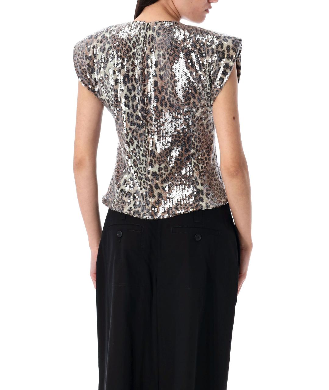 GANNI Мульти полиэстеровая футболка, фото 3