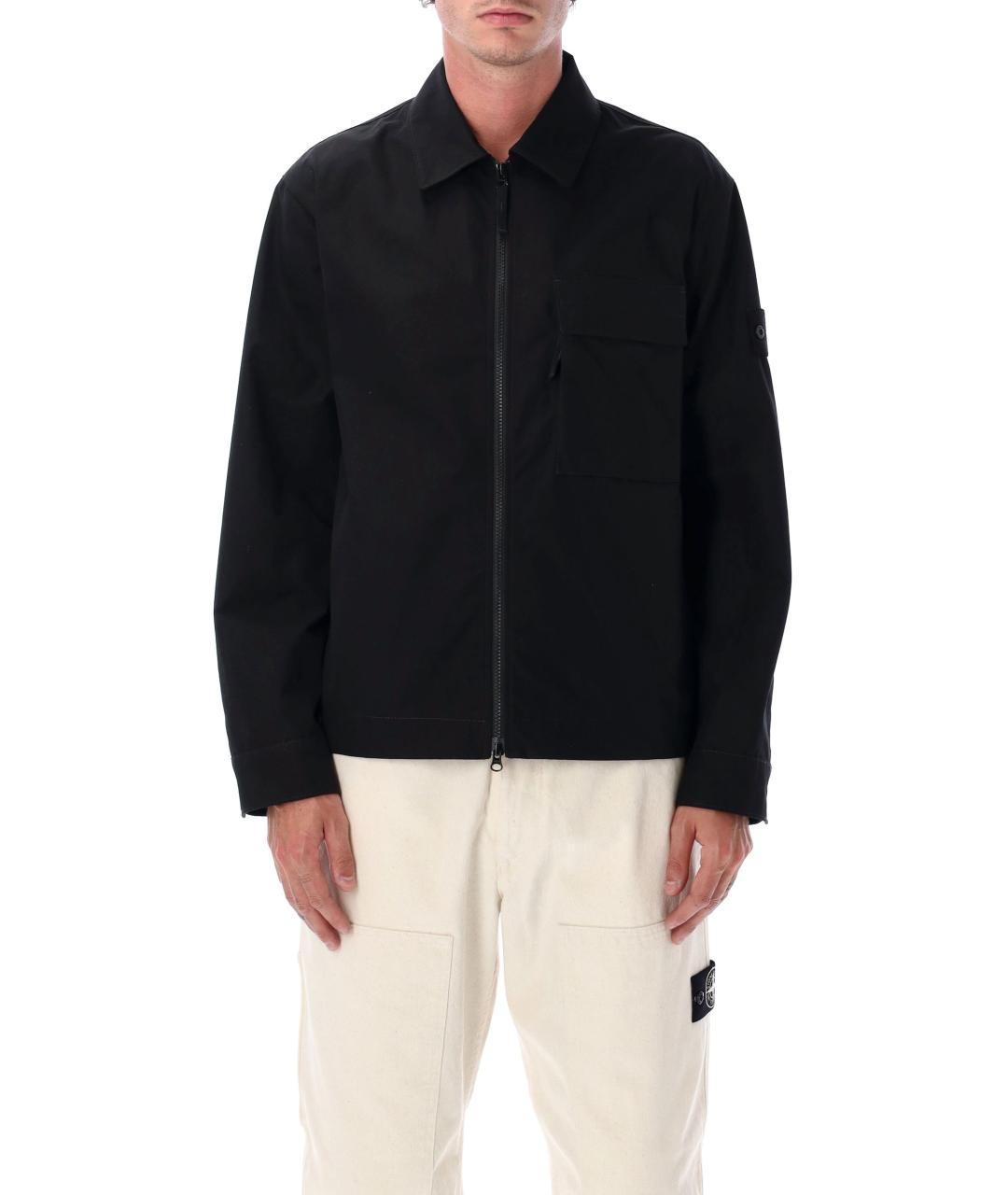 STONE ISLAND Черная хлопковая куртка, фото 2