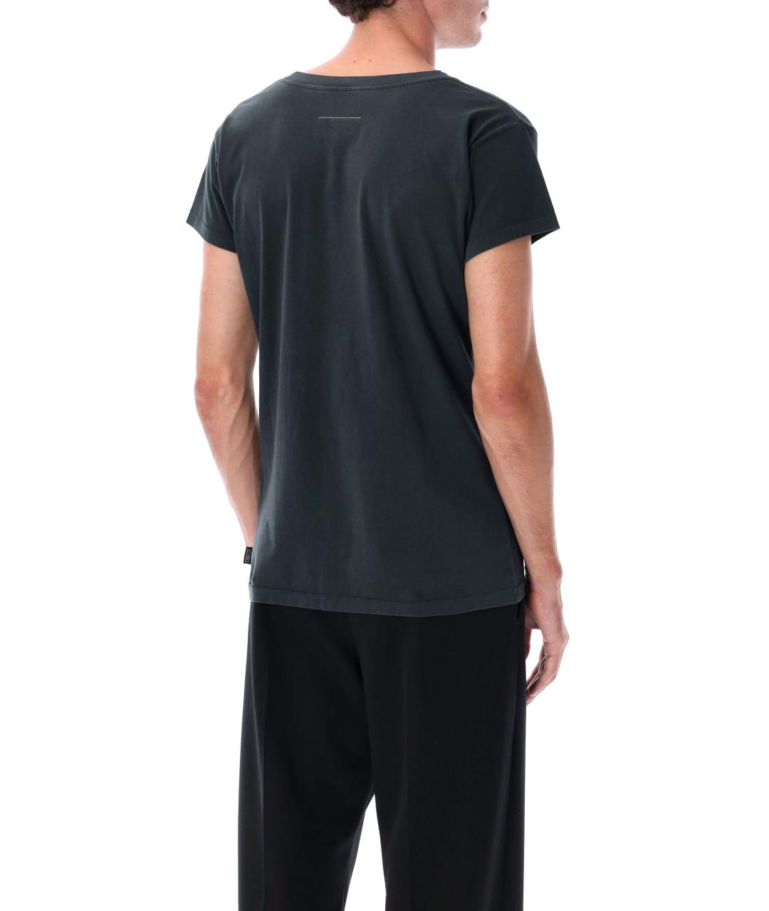 MM6 MAISON MARGIELA Черная хлопковая футболка, фото 2