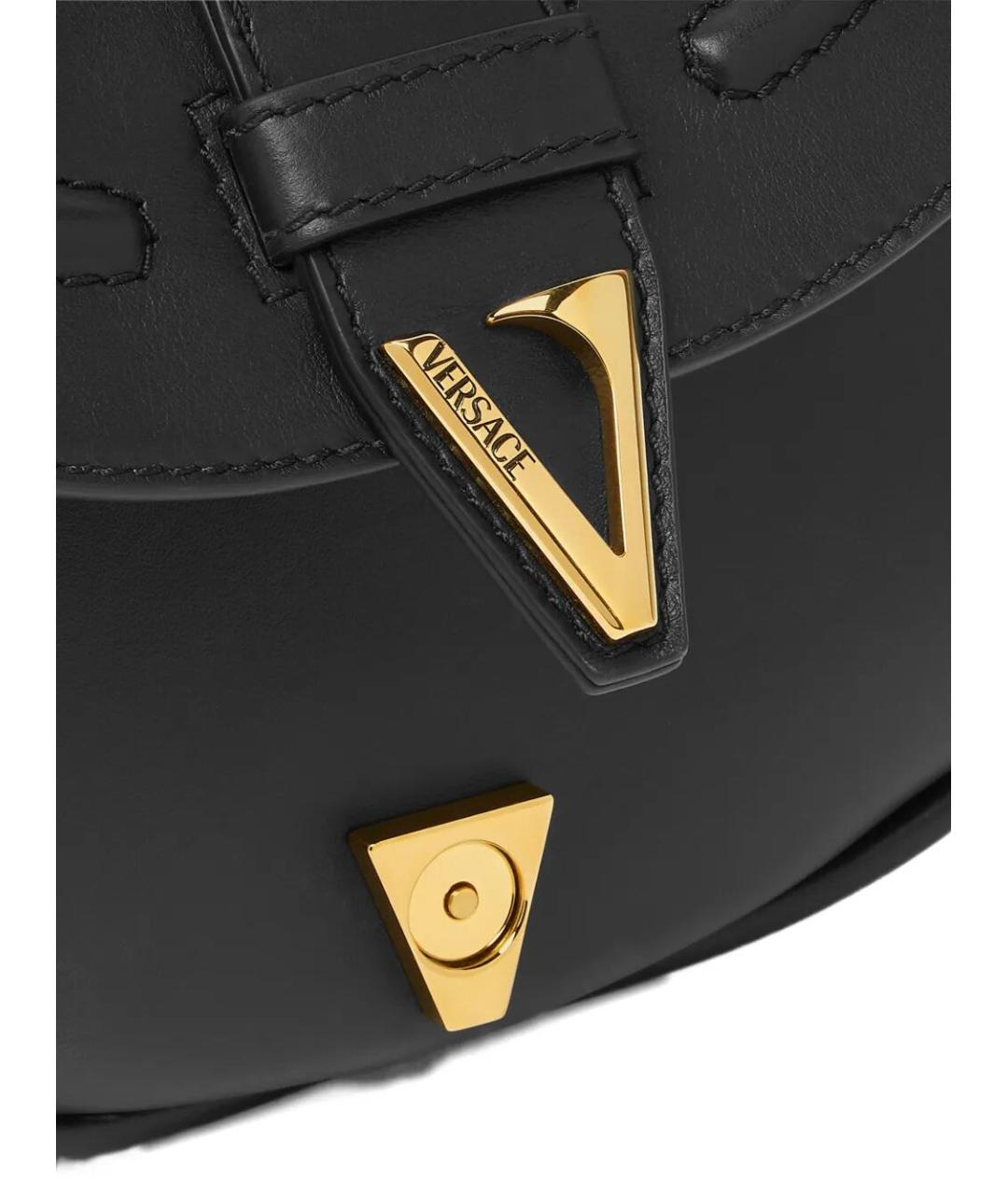 VERSACE Черная кожаная сумка через плечо, фото 5
