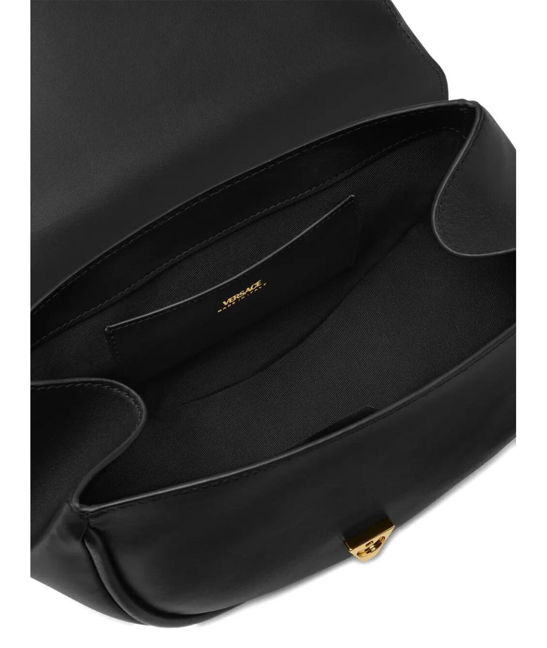 VERSACE Черная кожаная сумка через плечо, фото 4