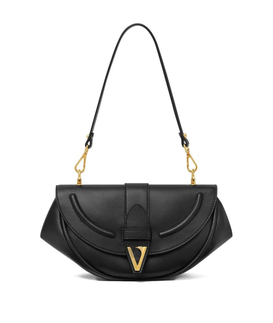 VERSACE Черная кожаная сумка через плечо, фото 1