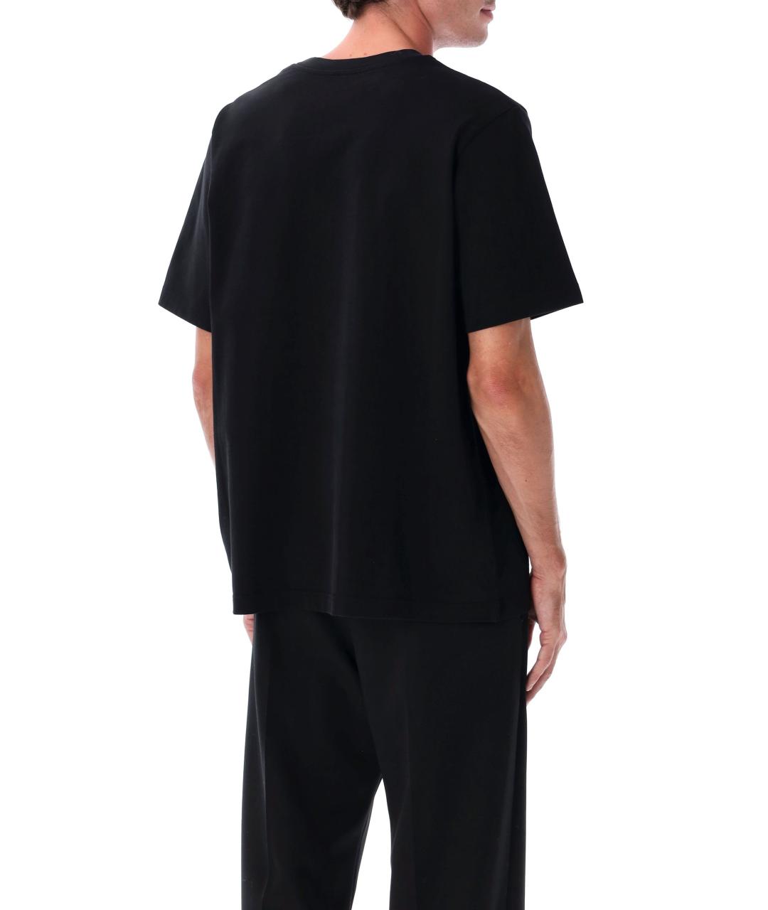 CASABLANCA Черная хлопковая футболка, фото 3