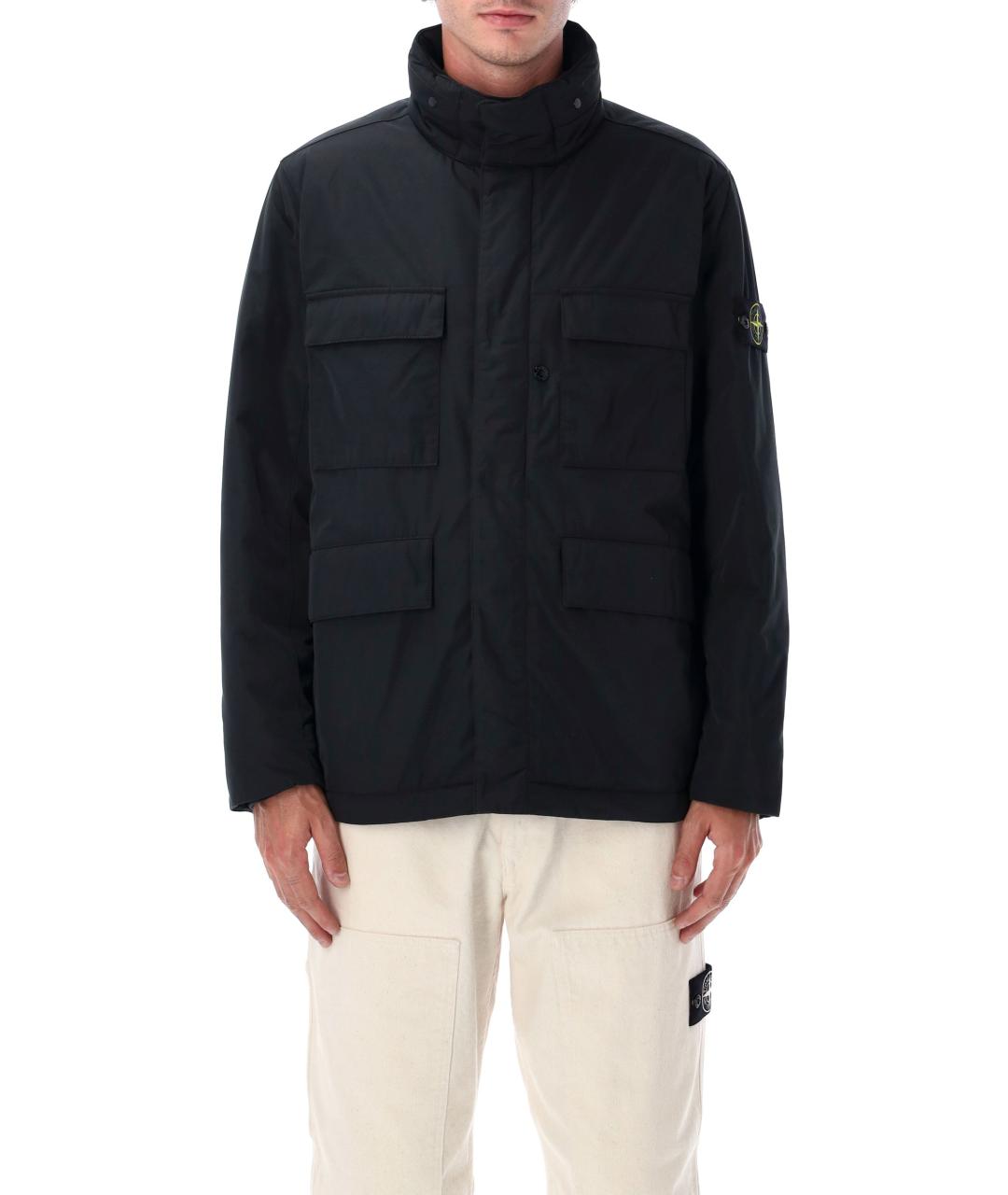 STONE ISLAND Черная полиэстеровая куртка, фото 2