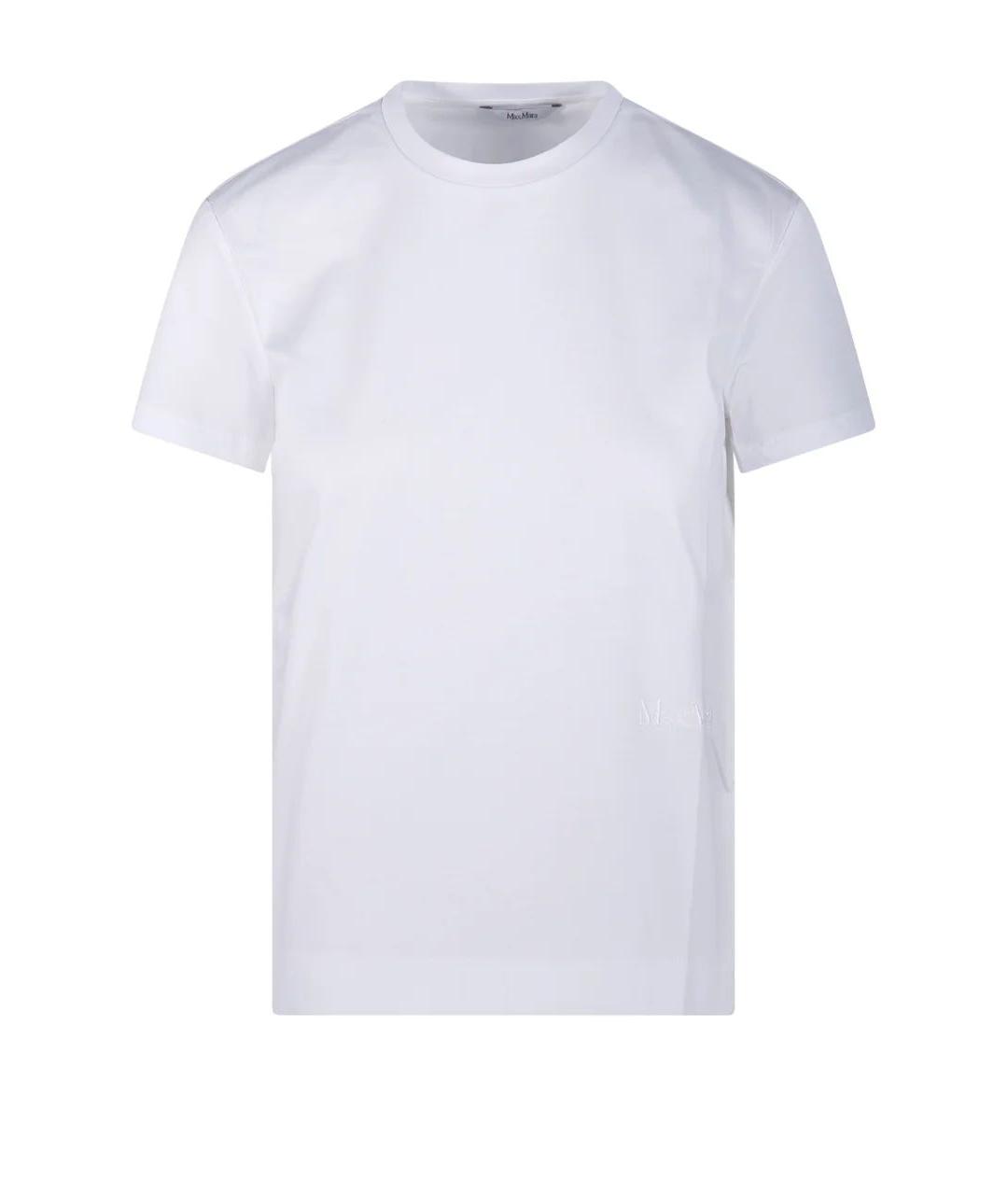 MAX MARA Белая хлопковая футболка, фото 1