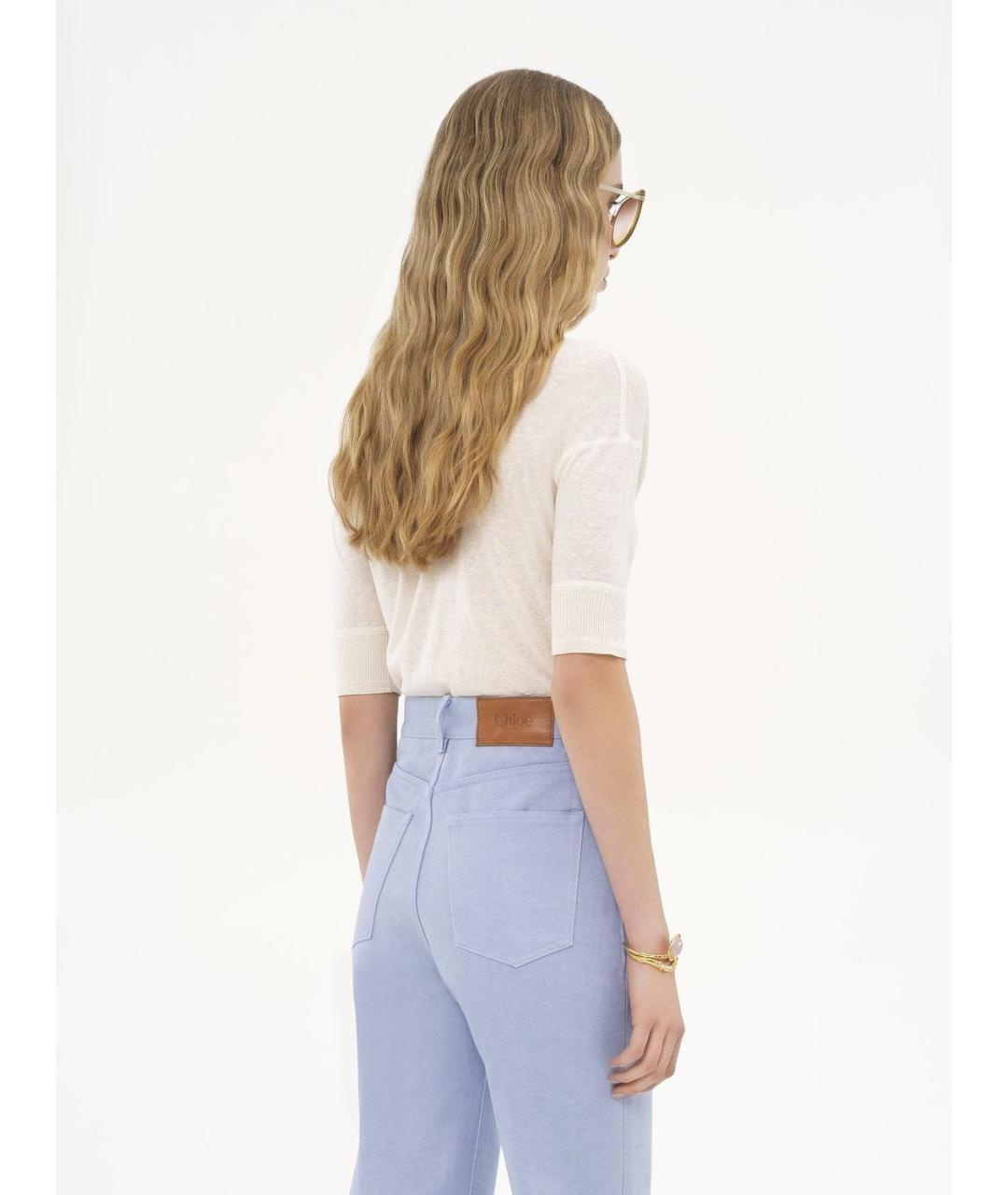 CHLOE Белая льняная футболка, фото 4