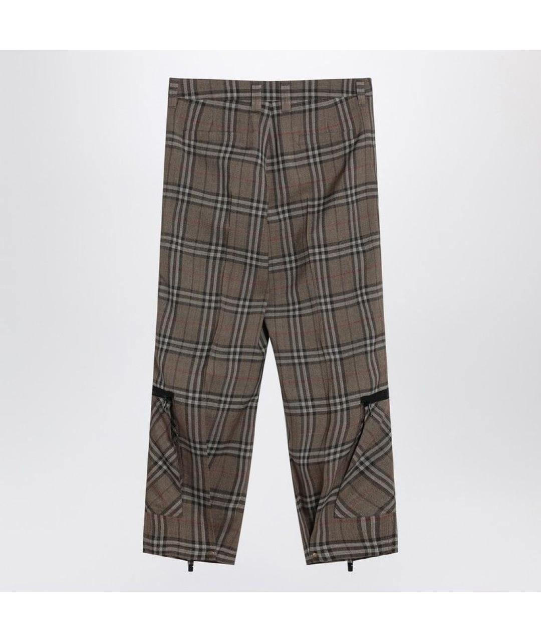 BURBERRY Коричневые хлопковые повседневные брюки, фото 2