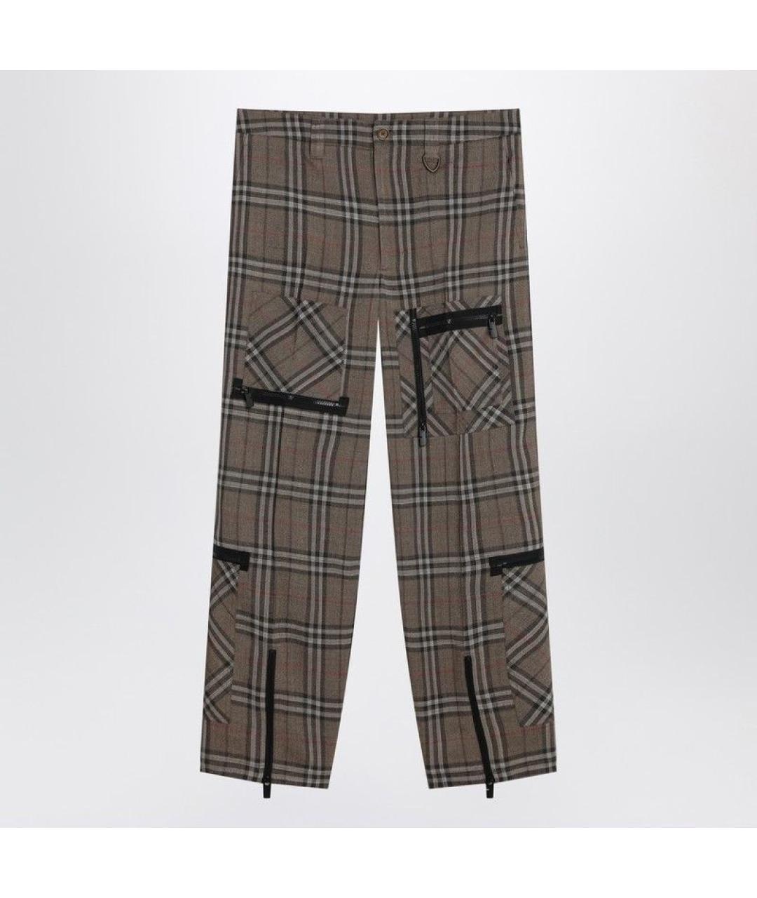 BURBERRY Коричневые хлопковые повседневные брюки, фото 3
