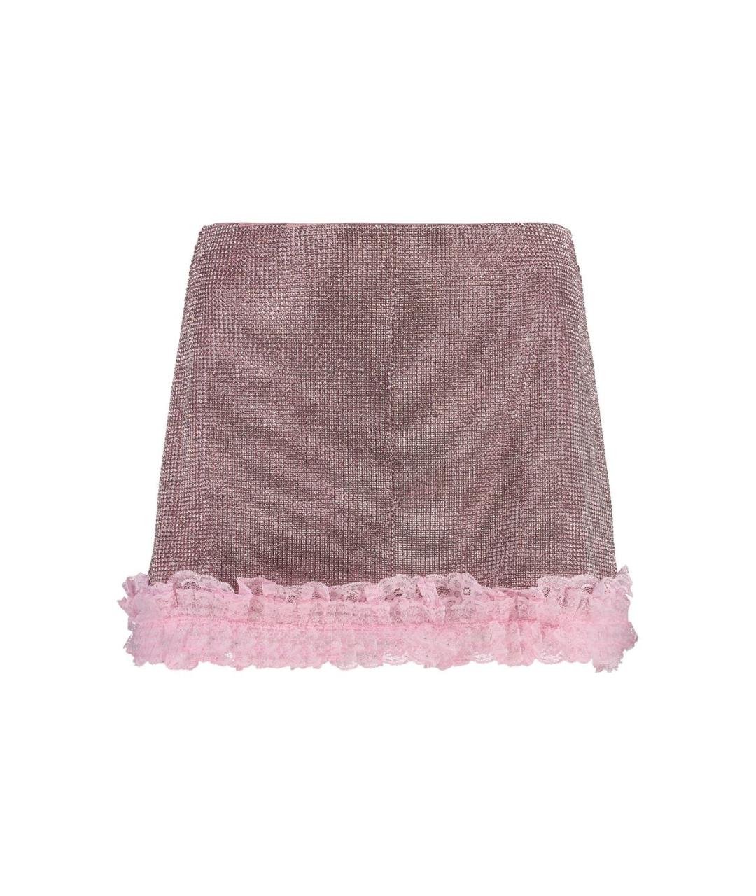 SELF-PORTRAIT Розовая полиэстеровая юбка мини, фото 1