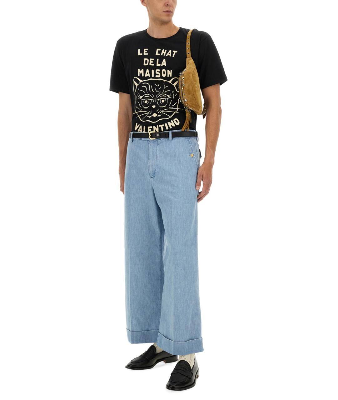 VALENTINO Черная хлопковая футболка, фото 5