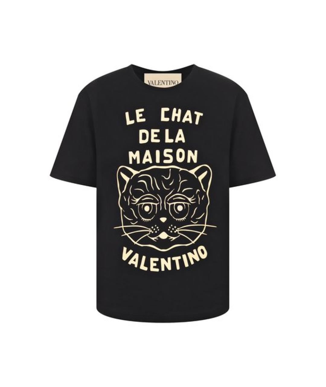 VALENTINO Черная хлопковая футболка, фото 1