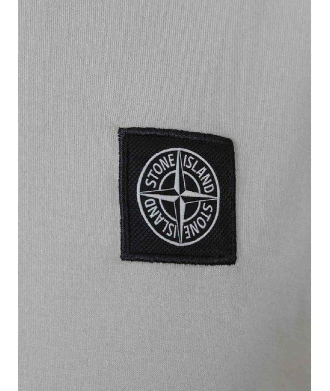 STONE ISLAND Бежевая хлопковая футболка, фото 3