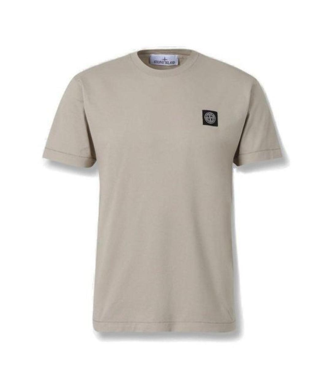STONE ISLAND Бежевая хлопковая футболка, фото 1