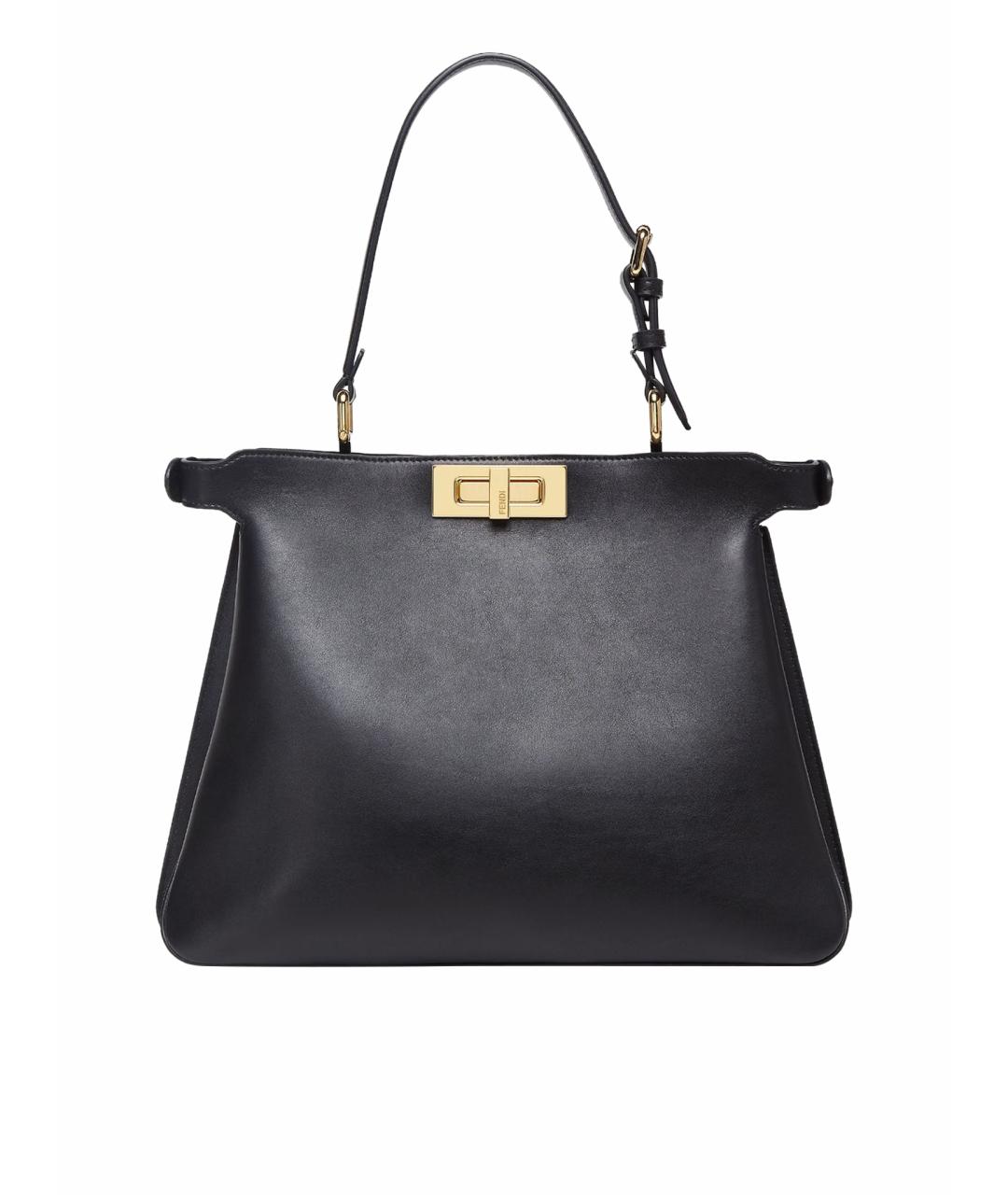 FENDI Черная кожаная сумка тоут, фото 1