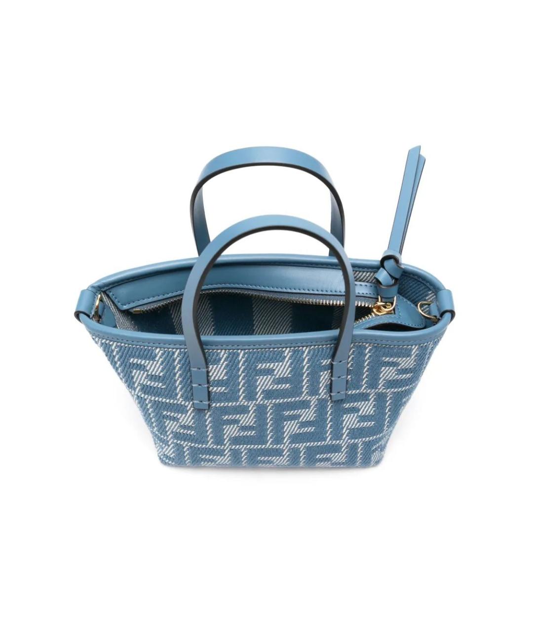 FENDI Синяя хлопковая сумка тоут, фото 5