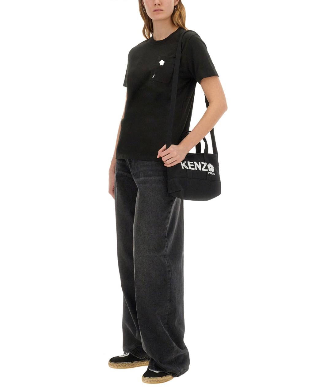 KENZO Черная хлопковая футболка, фото 2