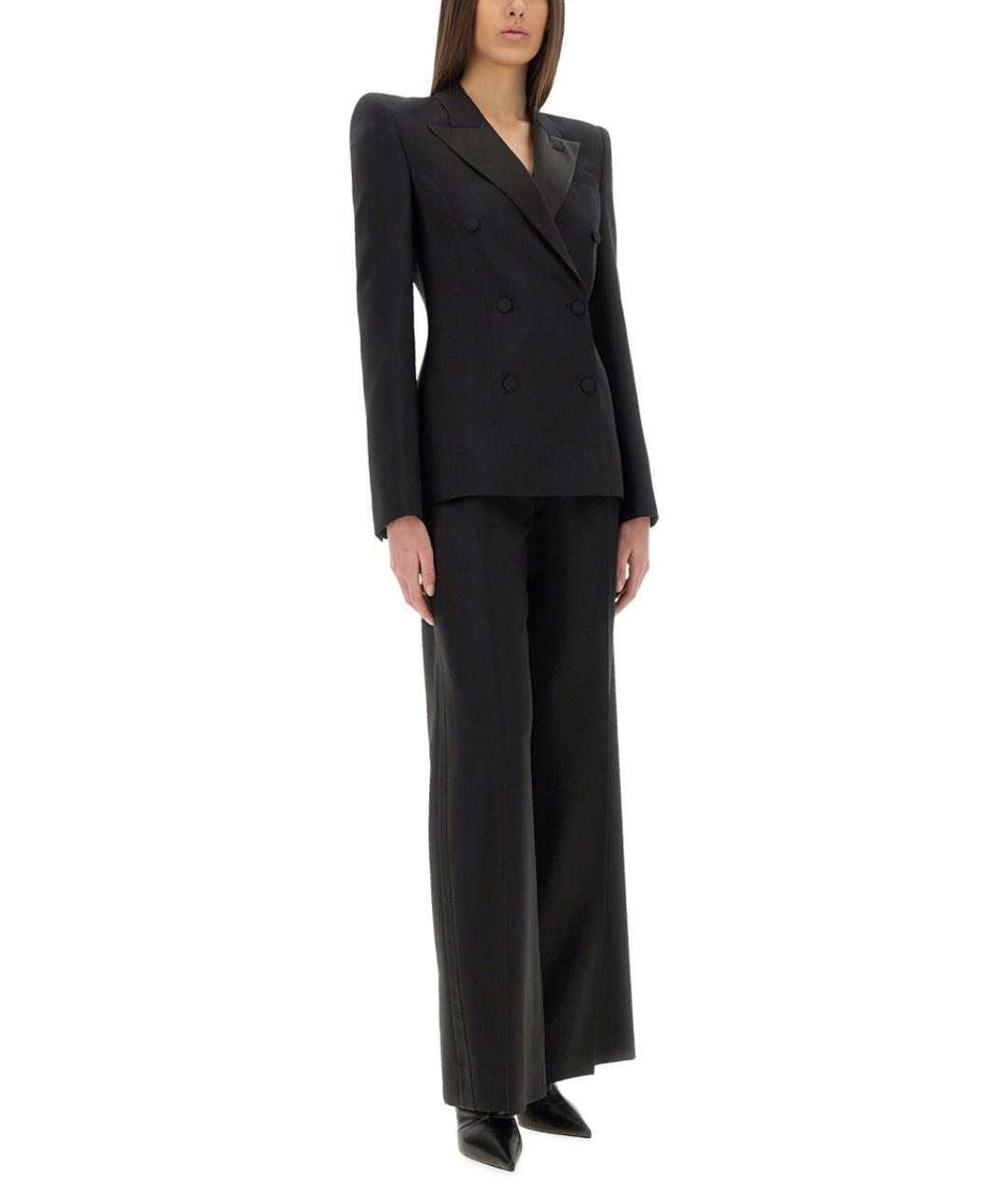 ALEXANDER MCQUEEN Черные шерстяные прямые брюки, фото 3