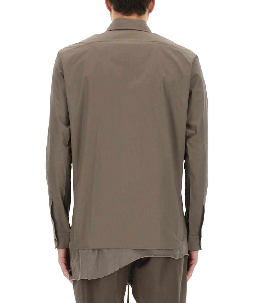 RICK OWENS Серая хлопковая кэжуал рубашка, фото 3