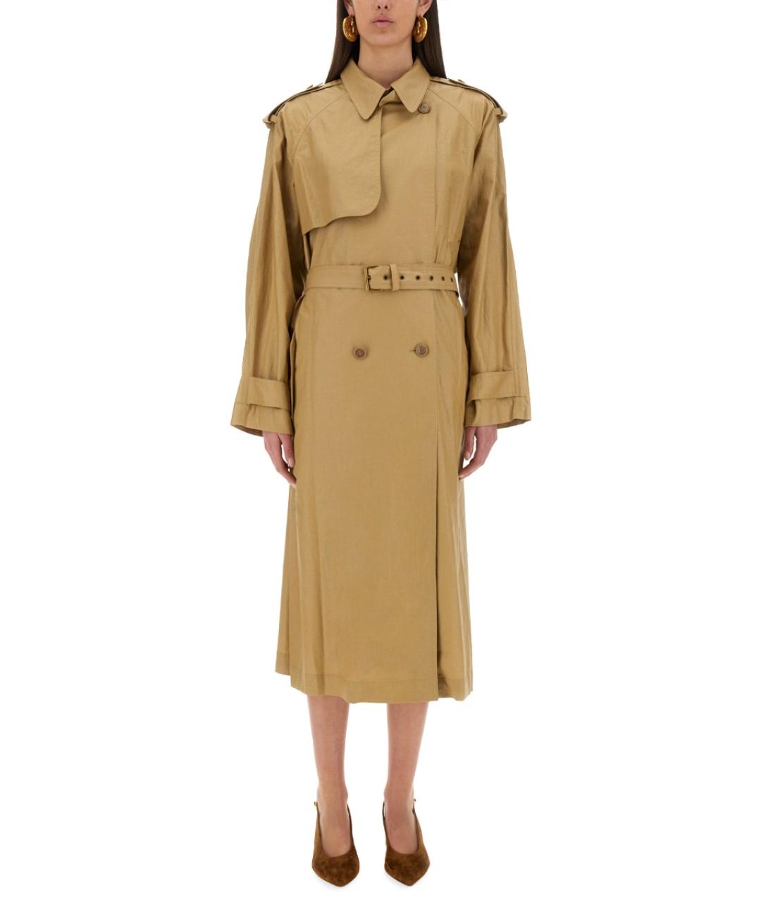 ISABEL MARANT Бежевый льняной тренч/плащ, фото 2