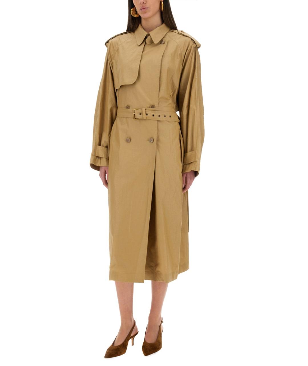 ISABEL MARANT Бежевый льняной тренч/плащ, фото 5