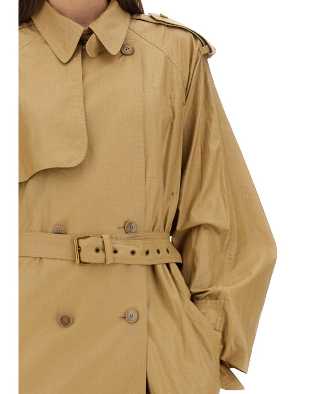 ISABEL MARANT Бежевый льняной тренч/плащ, фото 3