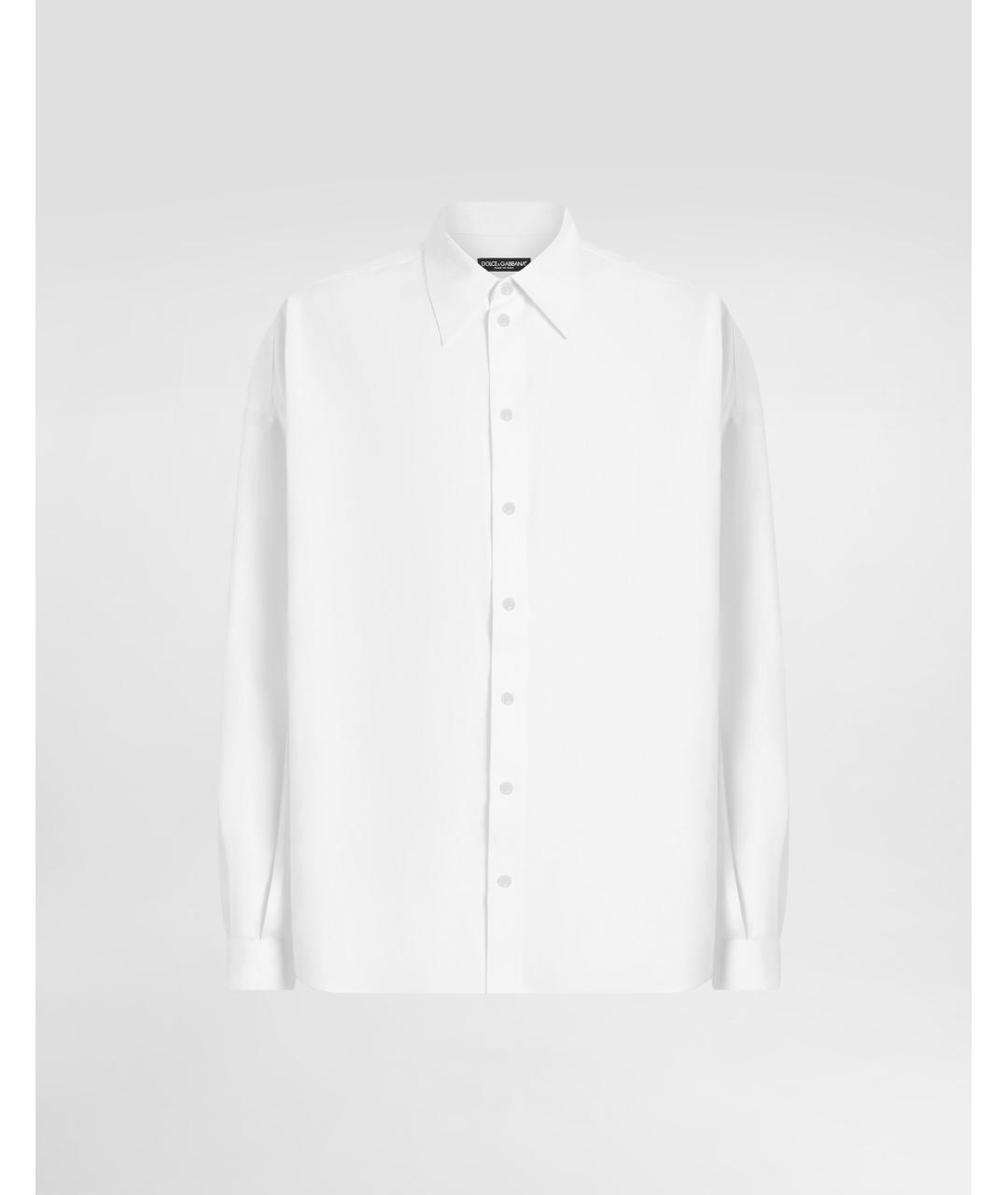 DOLCE&GABBANA Белая льняная кэжуал рубашка, фото 6