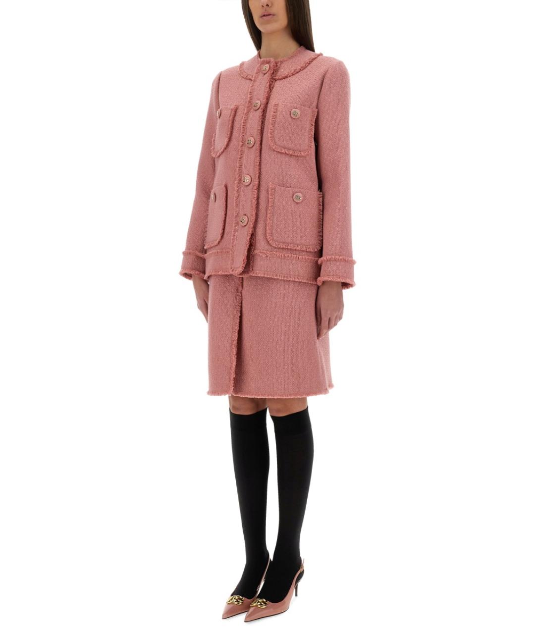 DOLCE&GABBANA Розовая полиамидовая юбка миди, фото 2