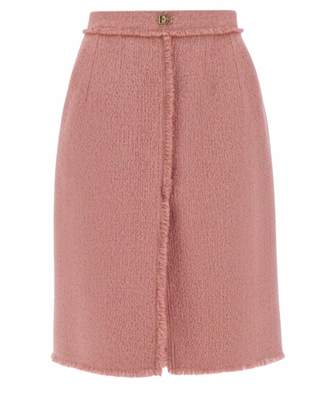 DOLCE&GABBANA Розовая полиамидовая юбка миди, фото 1